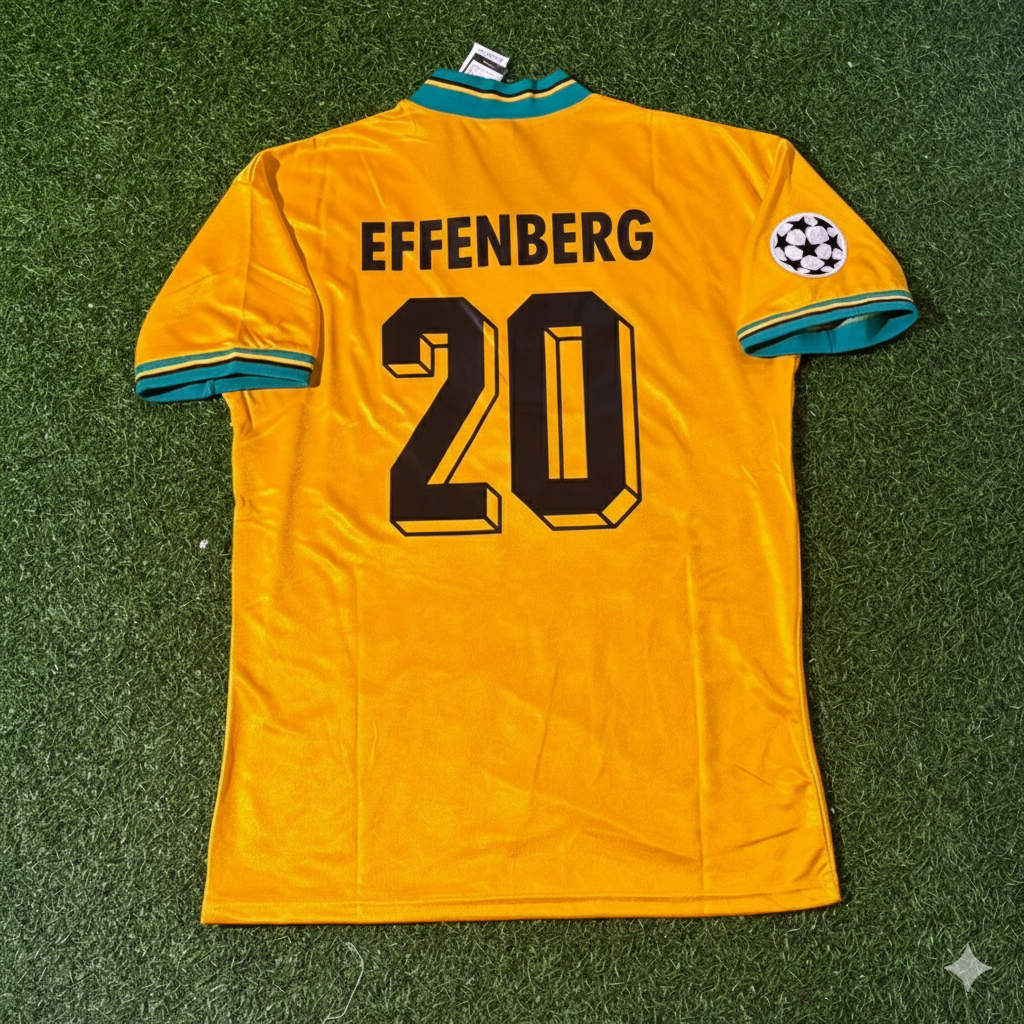 Stefan Effenberg Bayern Munich Yellow Retro Football Jersey Kit Pulses Football
