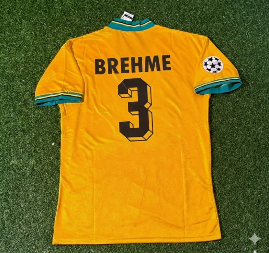Andreas Brehme Bayern Munich Yellow Retro Football Jersey Kit Pulses Football