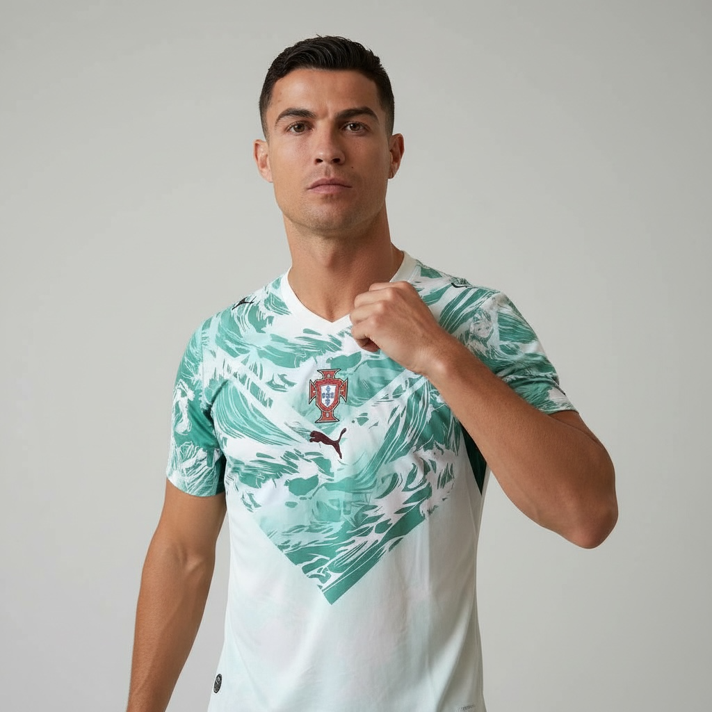 Camisola Seleção Portugal alternativa azul/branca COPA DO MUNDO 2026