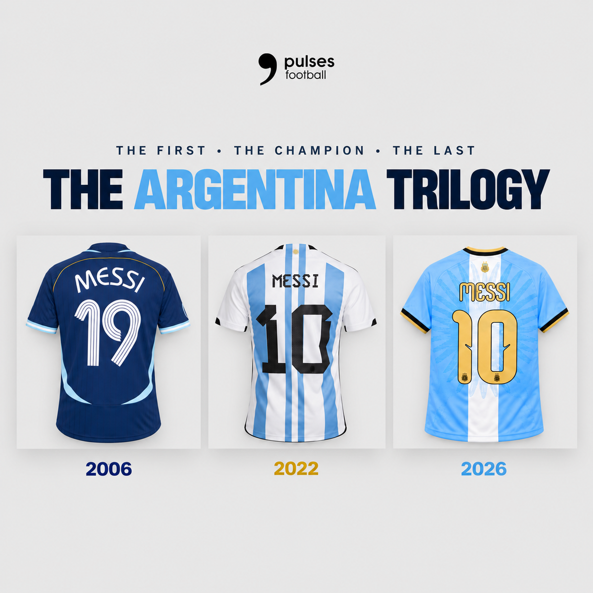 Argentina Messi Legacy Trilogy – Special Edition Fan Shirt Pulses Football
