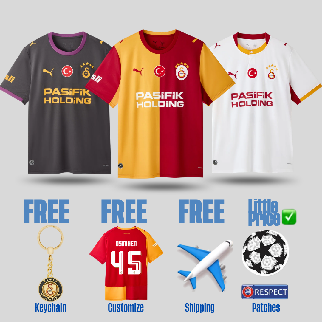 Combo Galatasaray 26/27 Home, Away and Third Jerseys Pulses Football