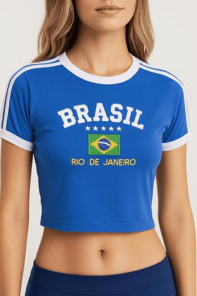 Brazil Cropped Rio de Janeiro - Blue
