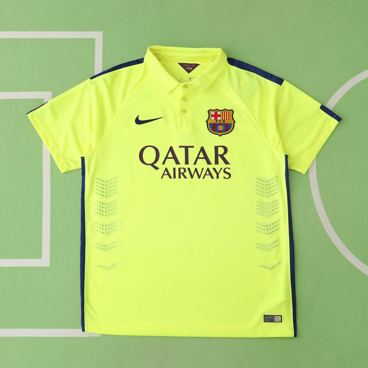 Lionel Messi Barcelona 14/15 Retro Yellow Jersey Maillot Trikot Maglia Soccer Shirt Pulses Football