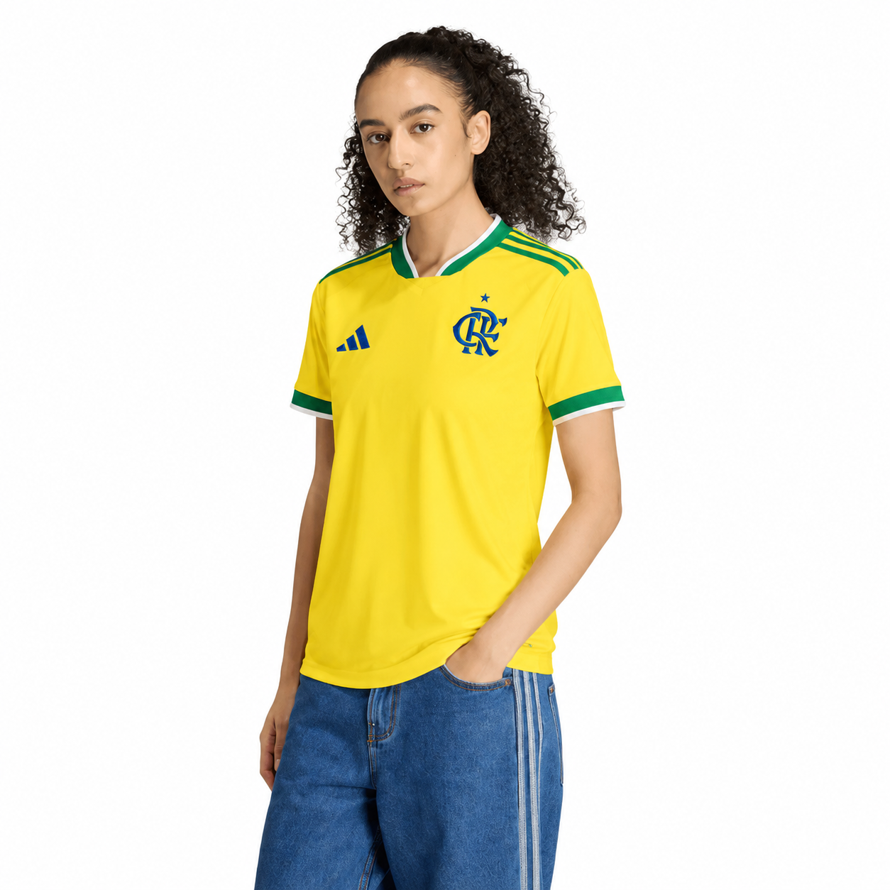 Camisa Feminina Flamengo Brasil 2026 - Amarelo+Verde Pulses Football