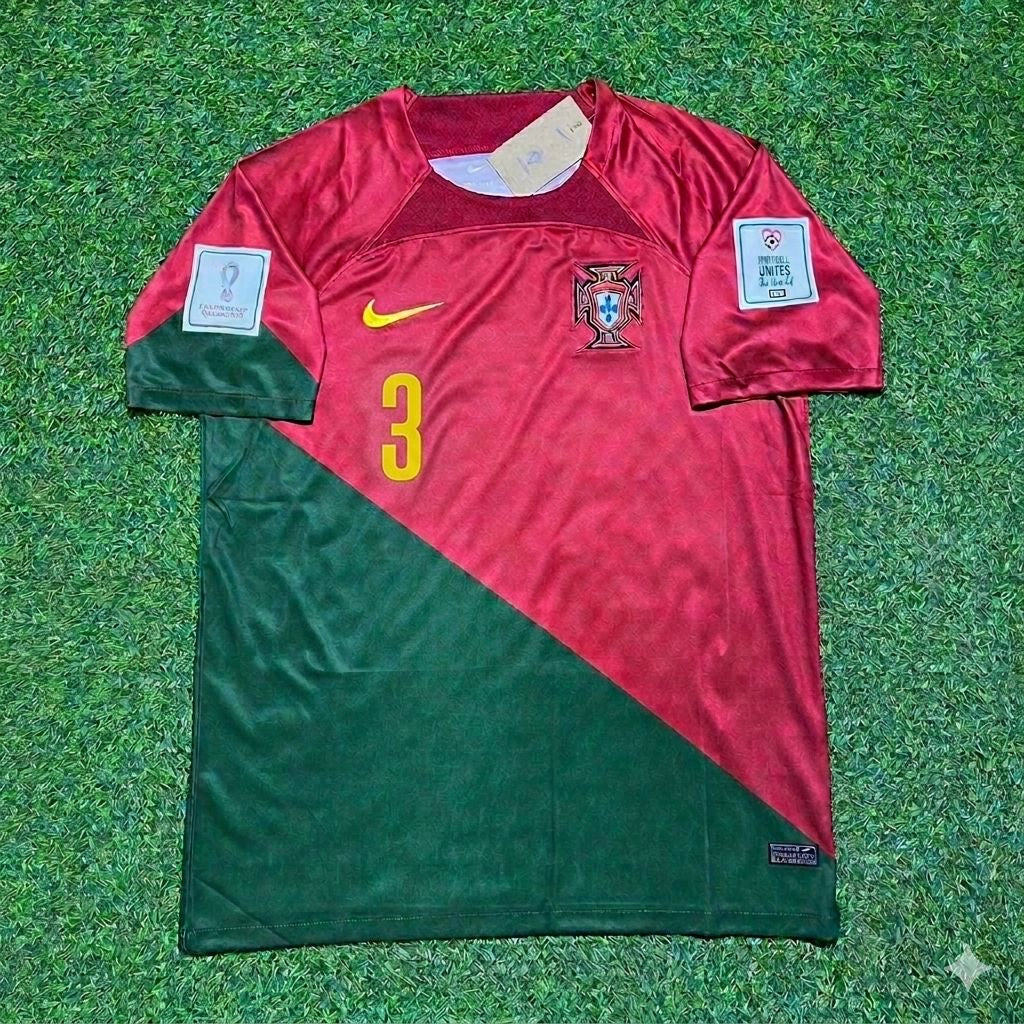 Pepe #3 Portugal 2022 World Cup Home Retro Football Jersey Pulses Football