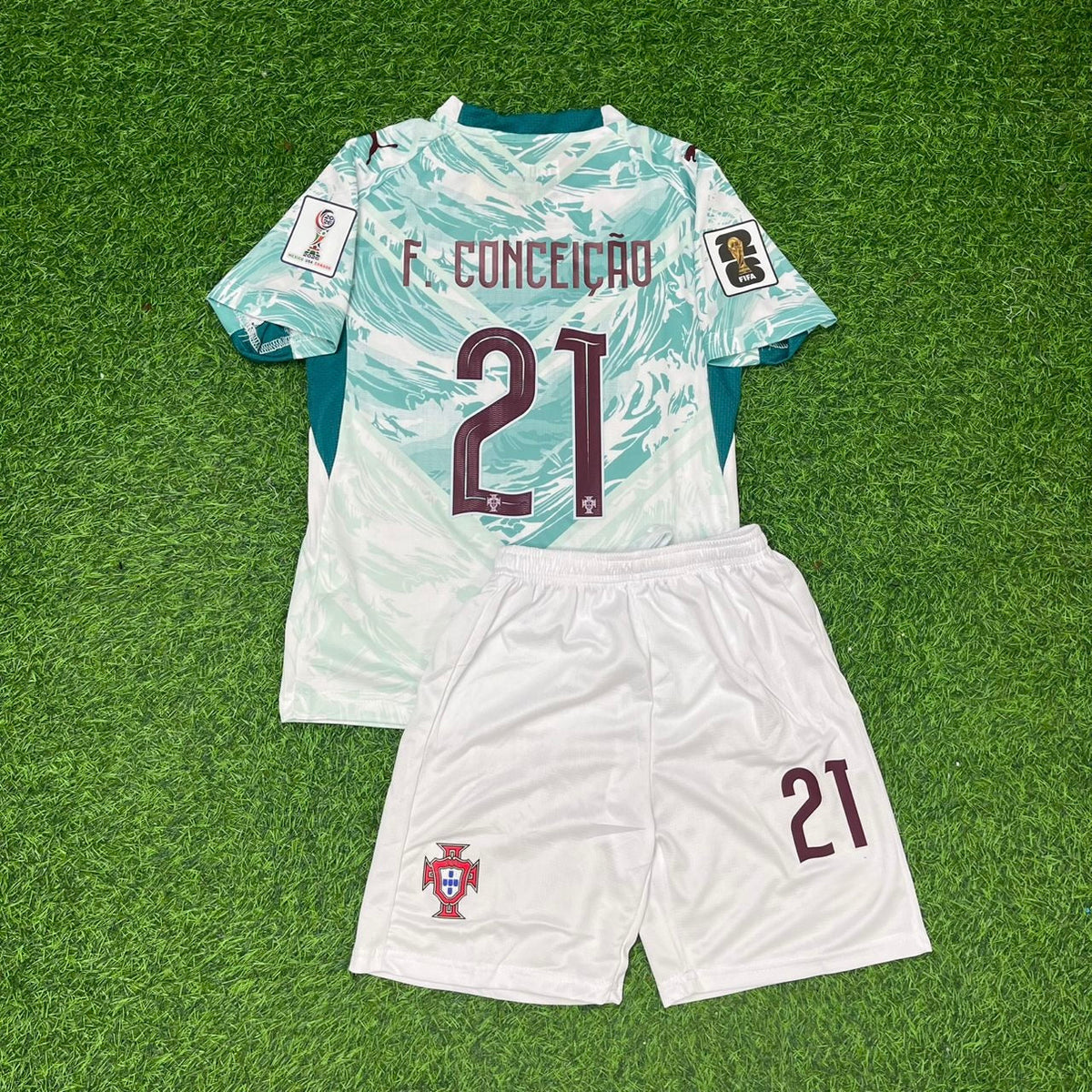 Francisco Conceicao Portugal 2026 World Cup Kids Away Football Jersey Pulses Football