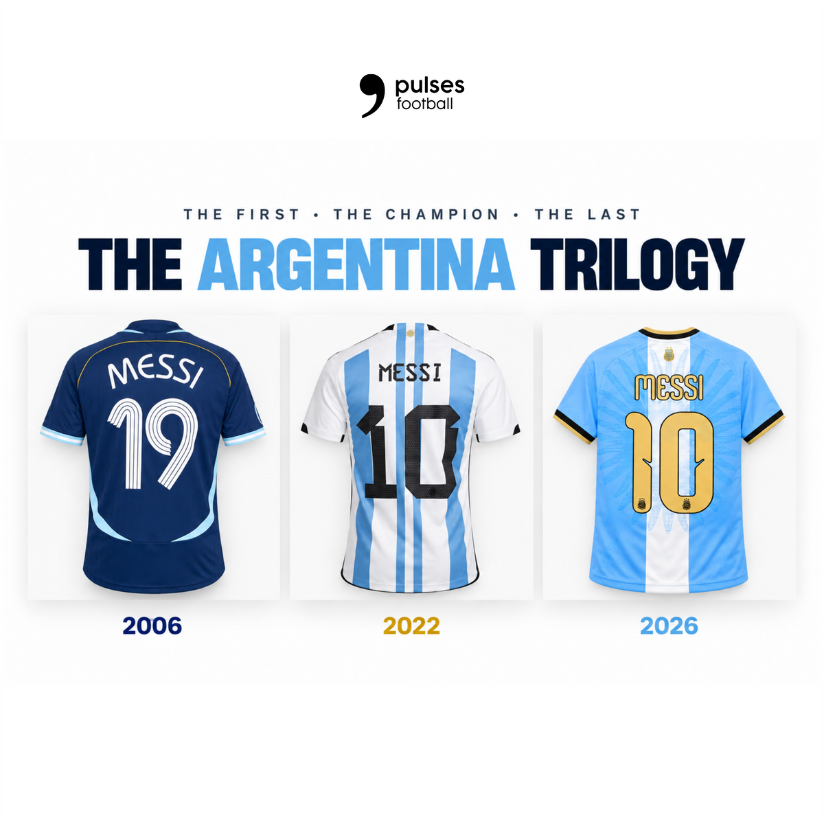 Argentina Messi Legacy Trilogy – Special Edition Fan Shirt Pulses Football