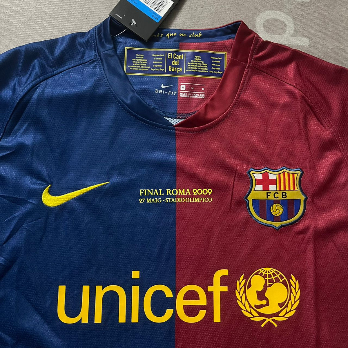Lionel Messi Barcelona 2009 Roma Final Retro Jersey Trikot Maillot Pulses Football