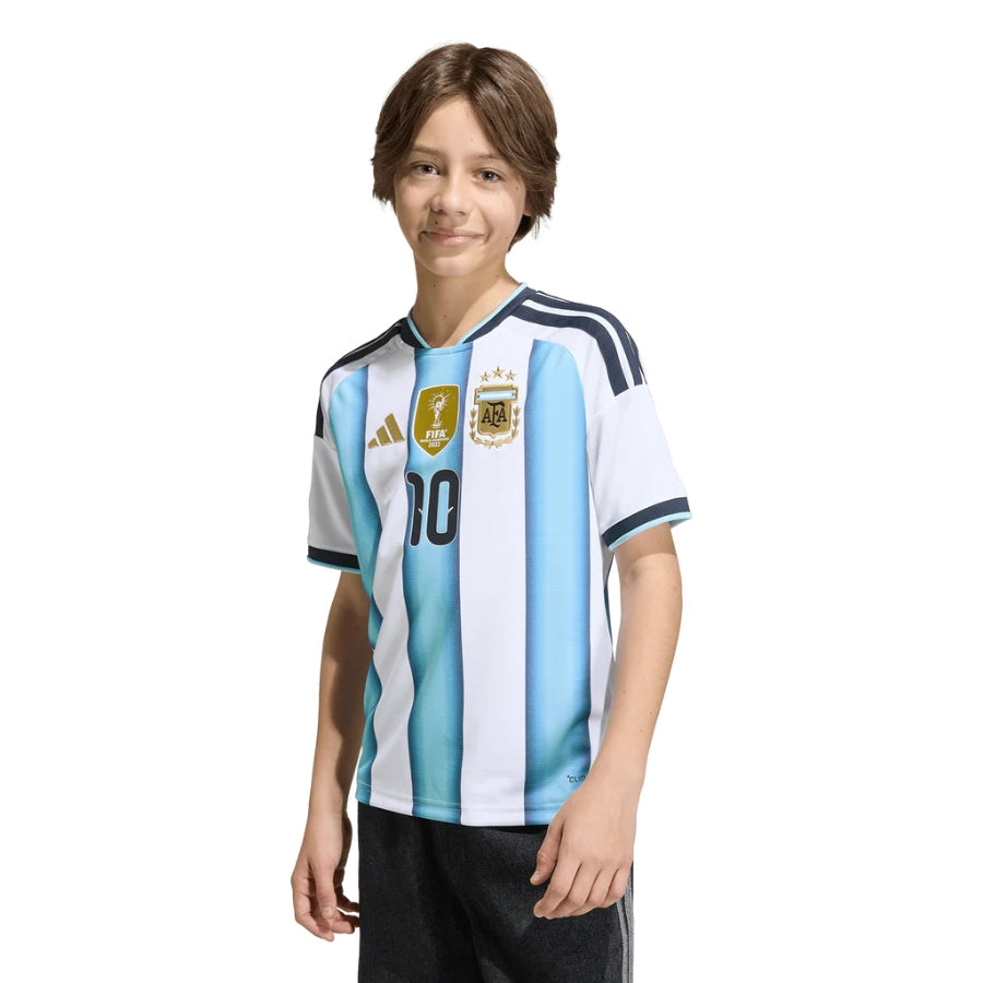 Kids Kit Argentina Home Messi 10 Fan Jersey Shirt 2026 World Cup Pulses Football