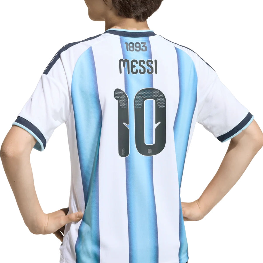 Kids Kit Argentina Home Messi 10 Fan Jersey Shirt 2026 World Cup Pulses Football