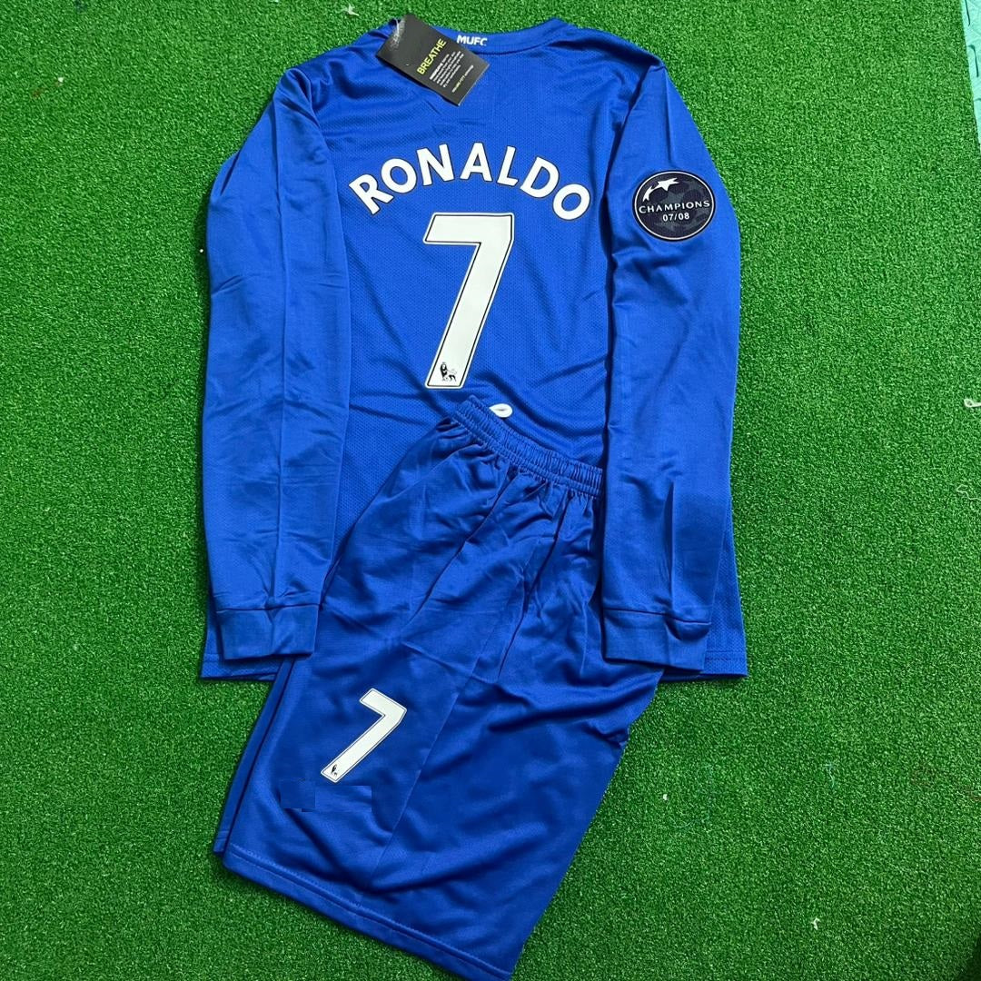 Cristiano Ronaldo Manchester United 2008/09 Blue Kids Kit – Kit Jersey for Children – | KinderTrikot | Maillot Enfant Soccer Shirt Pulses Football