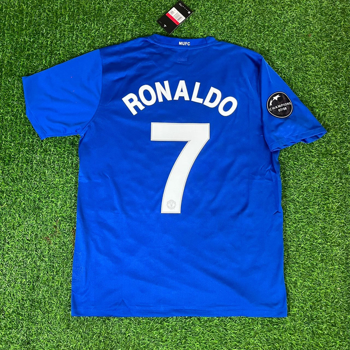 Cristiano Ronaldo Manchester United 2008 Champions League Patch Retro Short Jersey Trikot Pulses Football