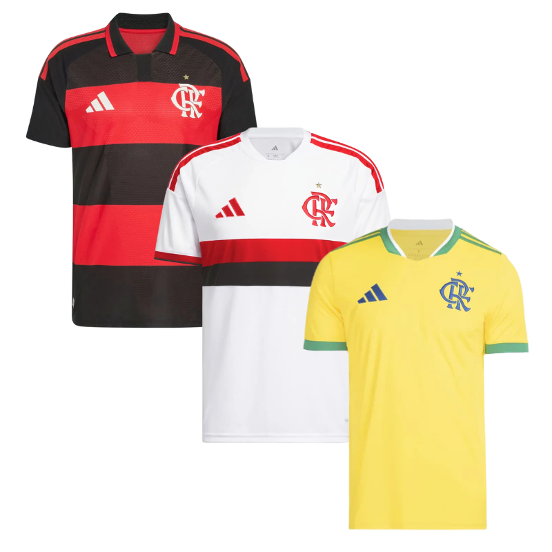 Combo 3 Mantos do Flamengo 2026/27 - Fan Version Pulses Football