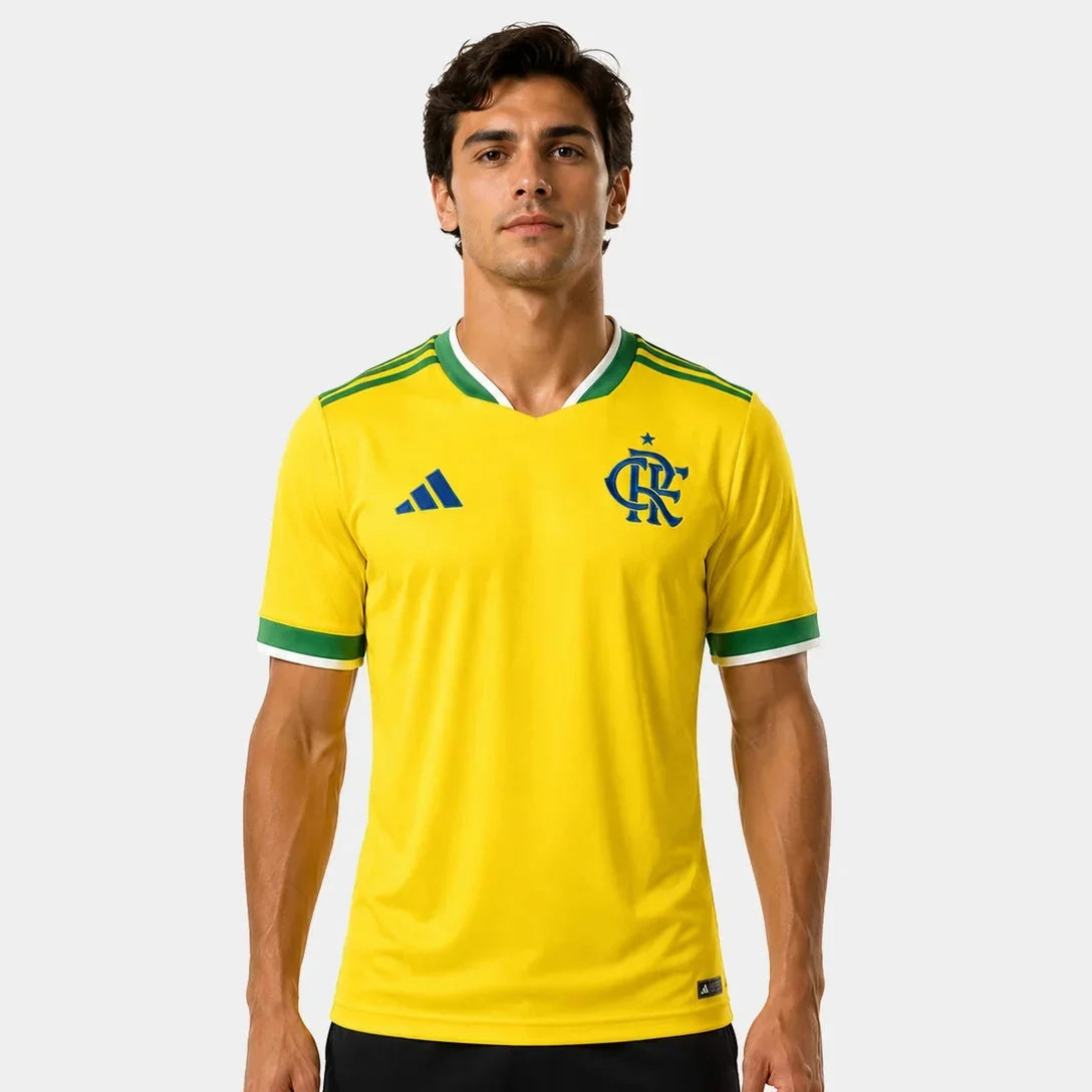 Camisa Masculina Flamengo Brasil 2026 - Amarelo+Verde Pulses Football