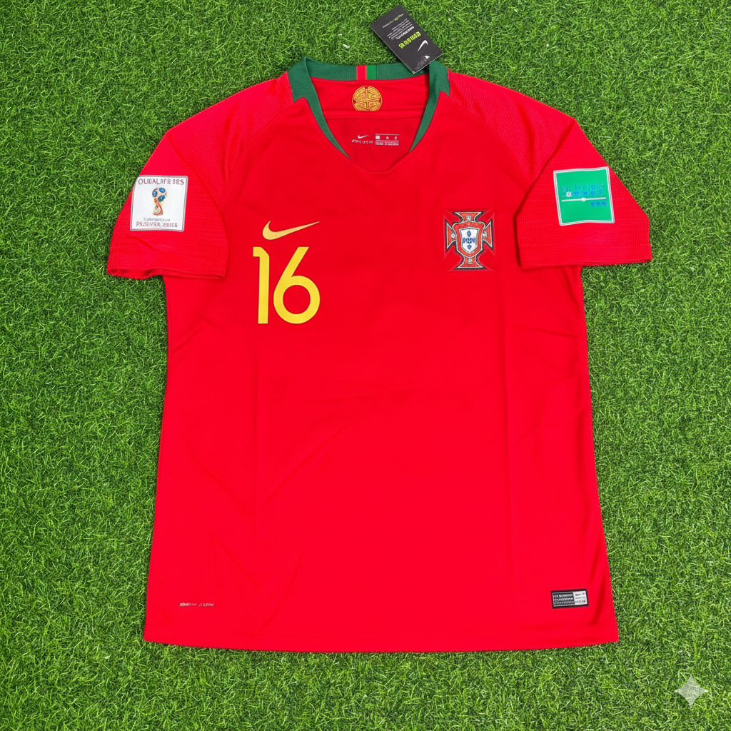 Bruno Fernandes Portugal 2018 World Cup Red Retro Football Jersey Pulses Football