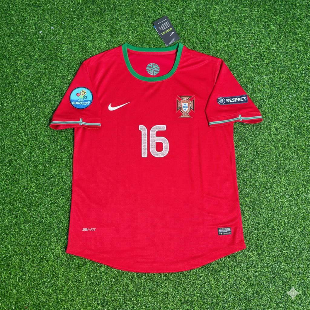 Raul Meireles Portugal Euro 2012 Red Retro Football Jersey Kit Pulses Football