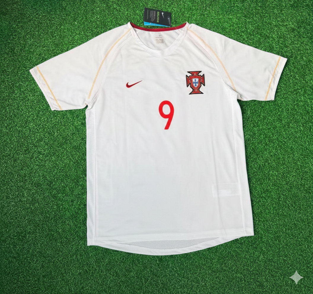 Pauleta Portugal 2002 Retro White Debut Football Jersey Pulses Football
