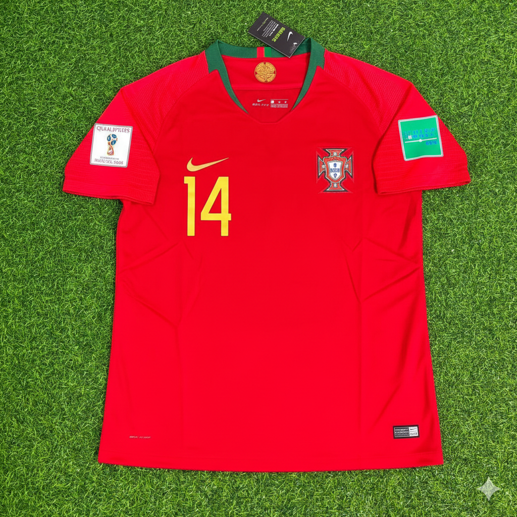 William Carvalho Portugal 2018 World Cup Red Retro Football Jersey Pulses Football