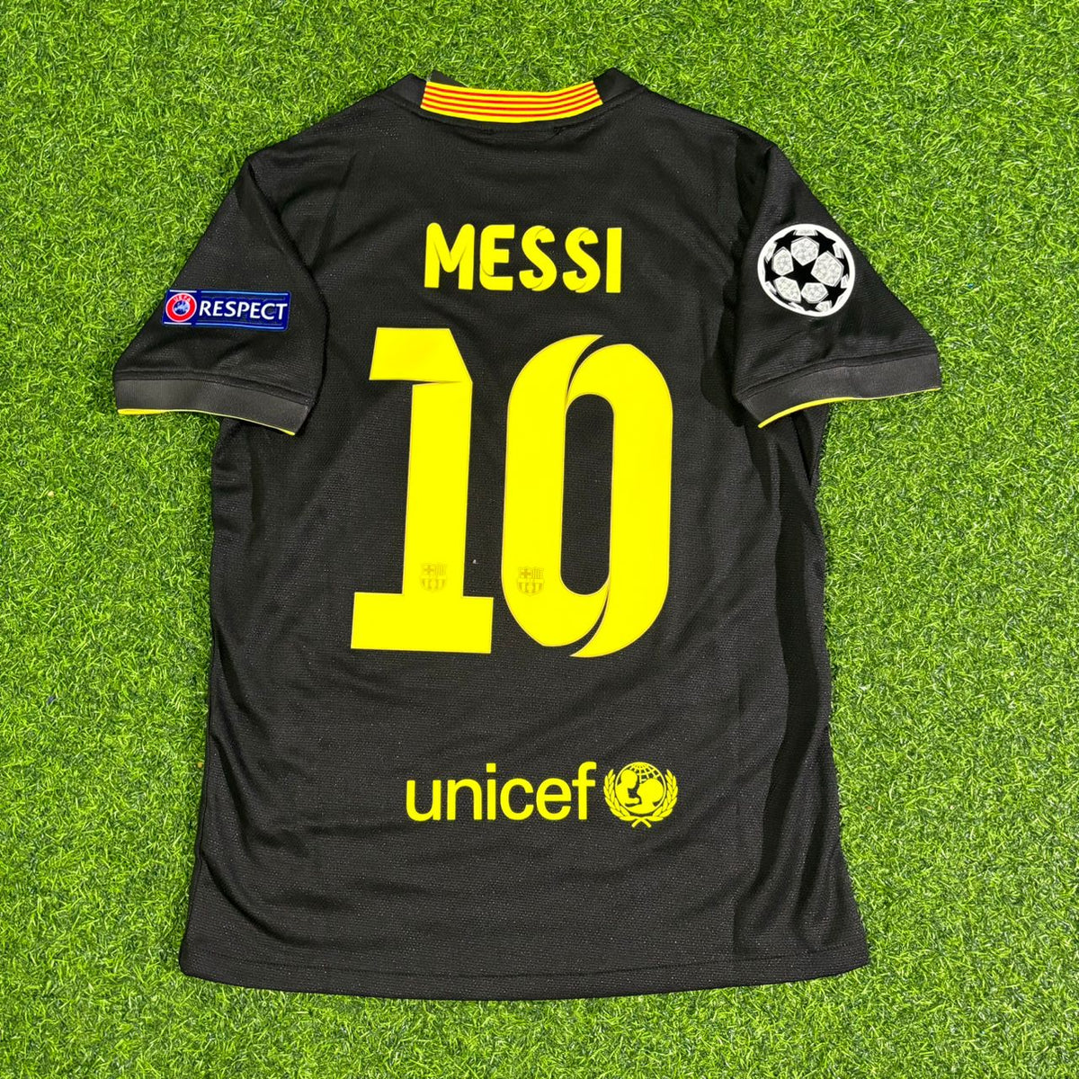 Lionel Messi #10 Barcelona 2013-2014 Black Retro Football Jersey Pulses Football