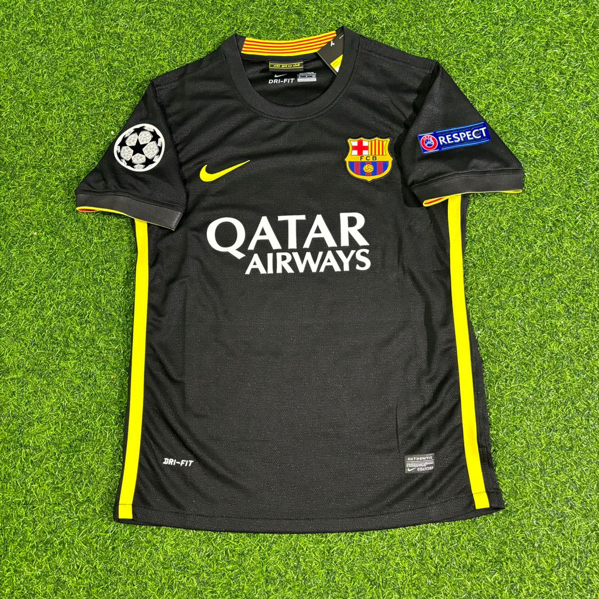 Lionel Messi #10 Barcelona 2013-2014 Black Retro Football Jersey Pulses Football