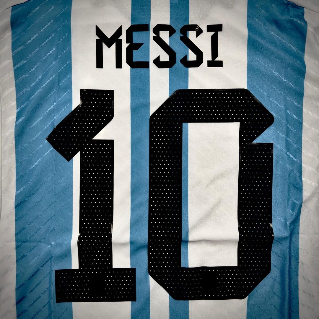 Lionel Messi Argentina 2022 World Cup Final Home Jersey Maillot Trikot Maglia Pulses Football