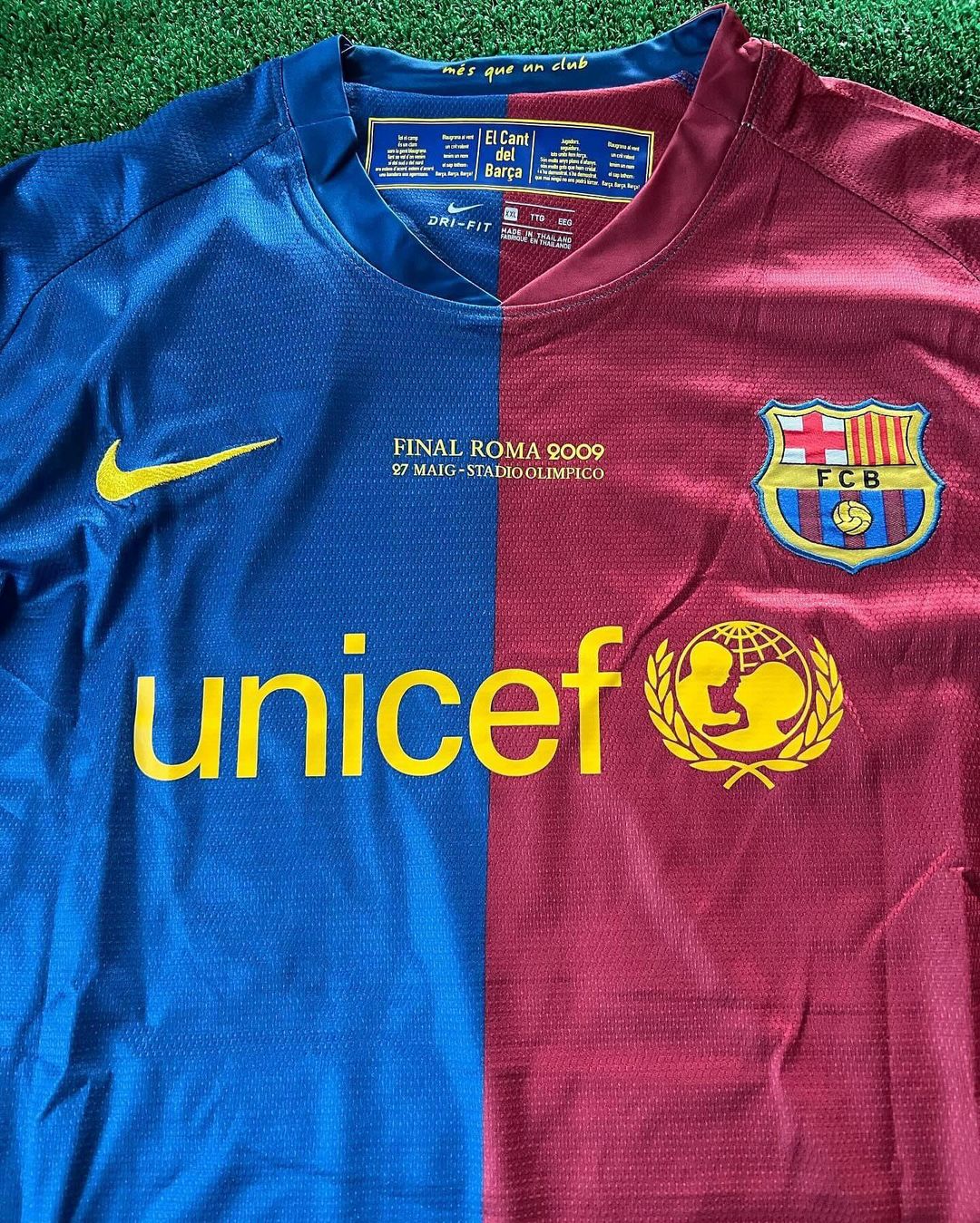 Lionel Messi Barcelona 2009 Roma Final Retro Jersey Trikot Maillot Pulses Football