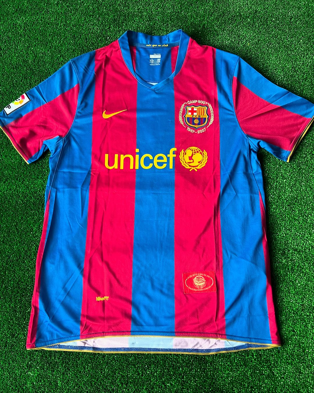 Lionel Messi Barcelona 2007 2008 Retro Jersey Maillot Trikot Maglia Pulses Football