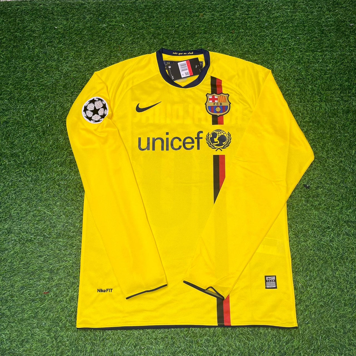Lionel Messi FC Barcelona 08/09 Season Yellow Away Retro Jersey Trikot Soccer Shirt Pulses Football