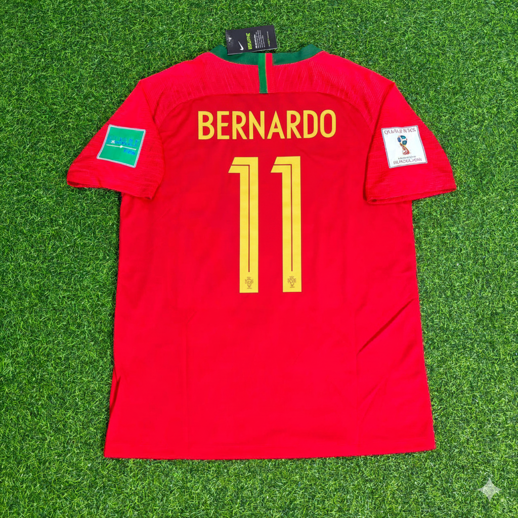 Bernardo Silva Portugal 2018 World Cup Red Retro Football Jersey Pulses Football