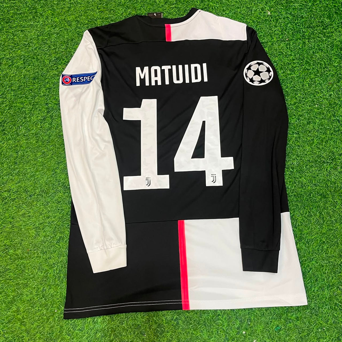 Blaise Matuidi 14- Juventus Long Sleeve 2019 2020 Retro White Black Jersey Trikot Maglia Pulses Football