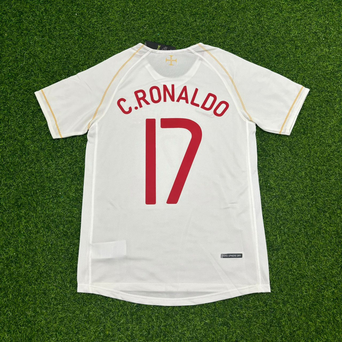 Cristiano Ronaldo 17 Portugal Debut Retro White Football Jersey Pulses Football
