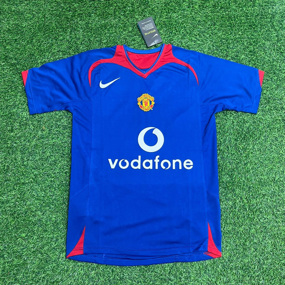 Cristiano Ronaldo Manchester United 2005/2006 Blue Red Retro Football Jersey Pulses Football