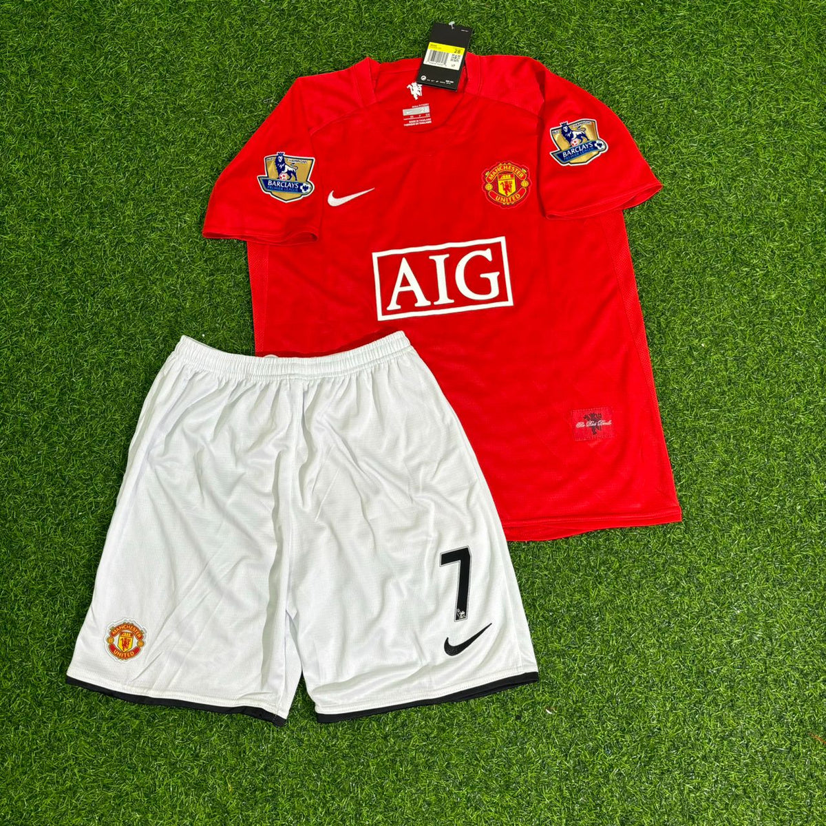 Cristiano Ronaldo CR7 Manchester United 2007/2008 Premier League Kids Retro Football Jersey Pulses Football