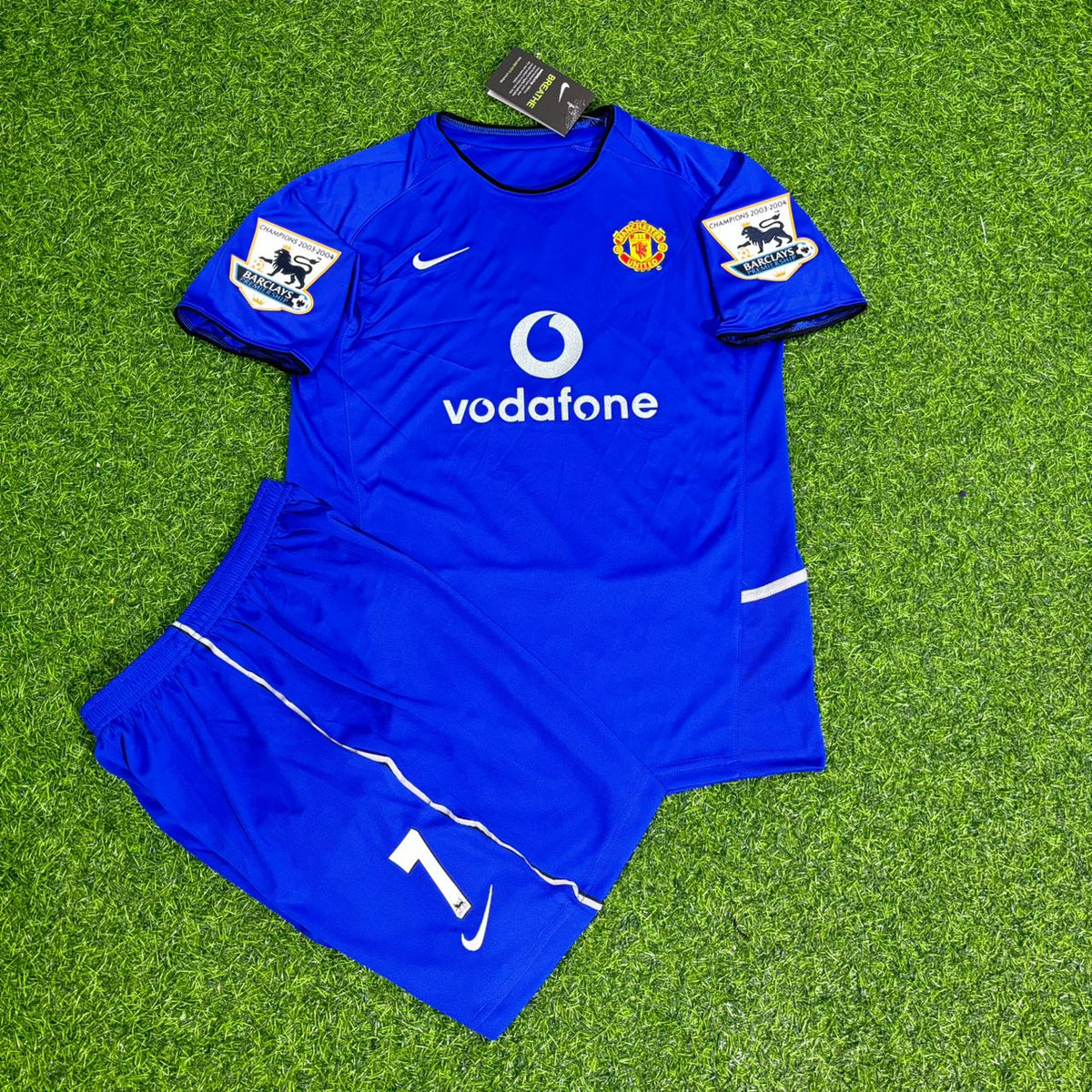 Cristiano Ronaldo Manchester United 2003 Blue Retro Kids Football Jersey Pulses Football