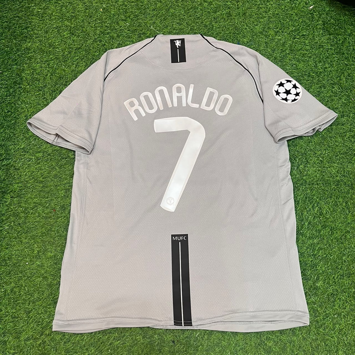 Cristiano Ronaldo Manchester United 2007 2008 Grey Retro Jersey Trikot Maillot Soccer Shirt Pulses Football