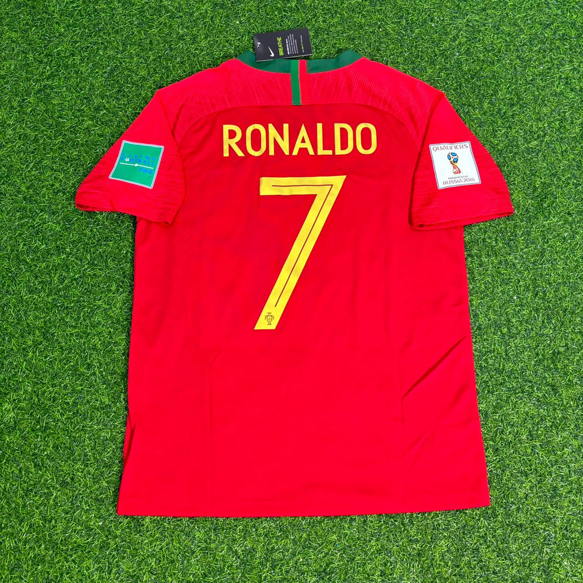 Cristiano Ronaldo Portugal 2018 World Cup Red Retro Football Jersey Pulses Football