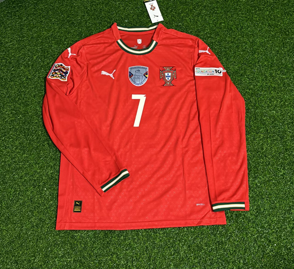 Cristiano Ronaldo Portugal UEFA Nations League Winner Red LS Jersey Trikot Maillot Soccer Shirt Pulses Football
