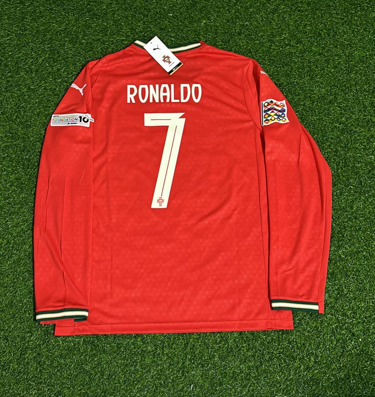 Cristiano Ronaldo Portugal UEFA Nations League Winner Red LS Jersey Trikot Maillot Soccer Shirt Pulses Football