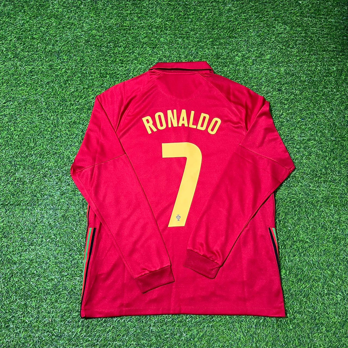 Cristiano Ronaldo Portugal 2020 EURO Long Sleeve Football Jersey Kit Pulses Football