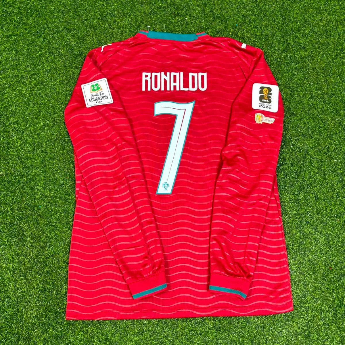 Cristiano Ronaldo Portugal 2026 Red Home New Season Long Sleeve Football Jersey Pulses Football