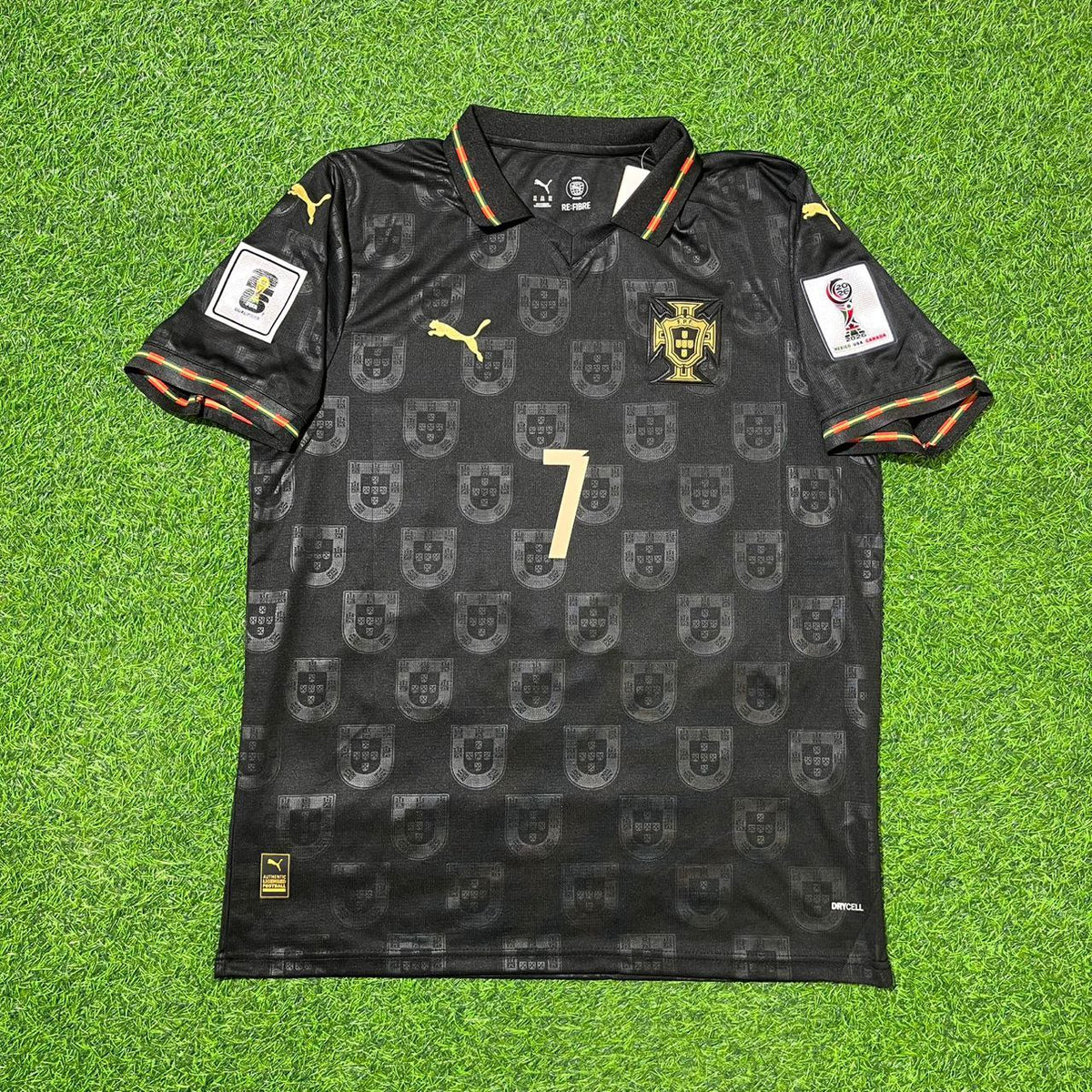 Cristiano Ronaldo #7 Portugal 2026 World Cup Black Football Jersey Pulses Football