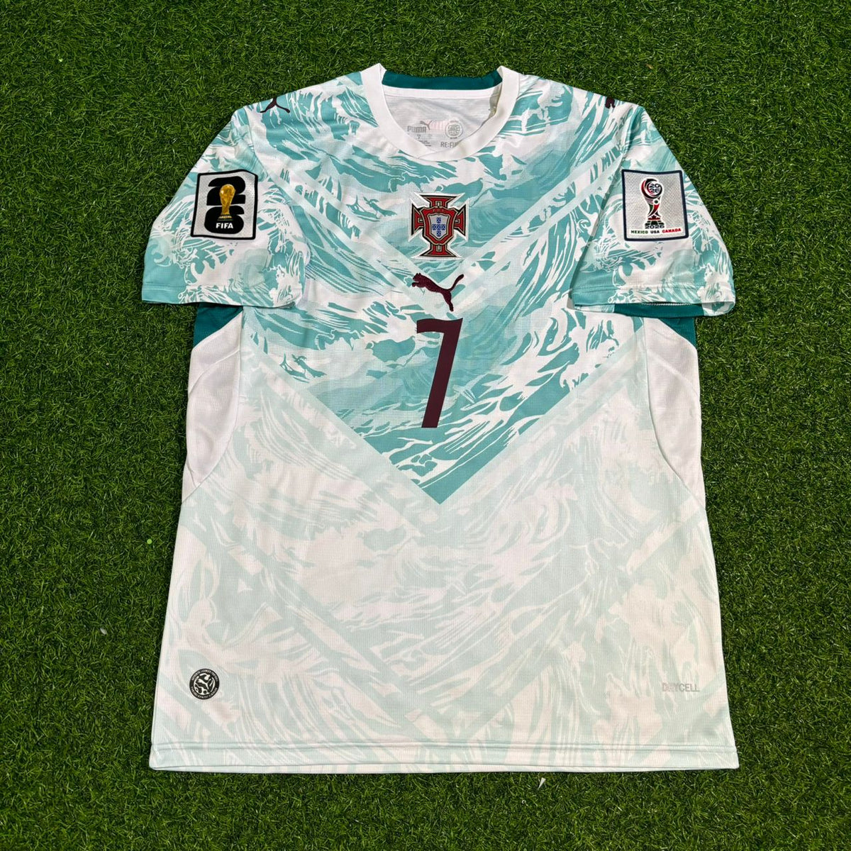 Cristiano Ronaldo Portugal 2026 World Cup Kids White Away Football Jersey Pulses Football