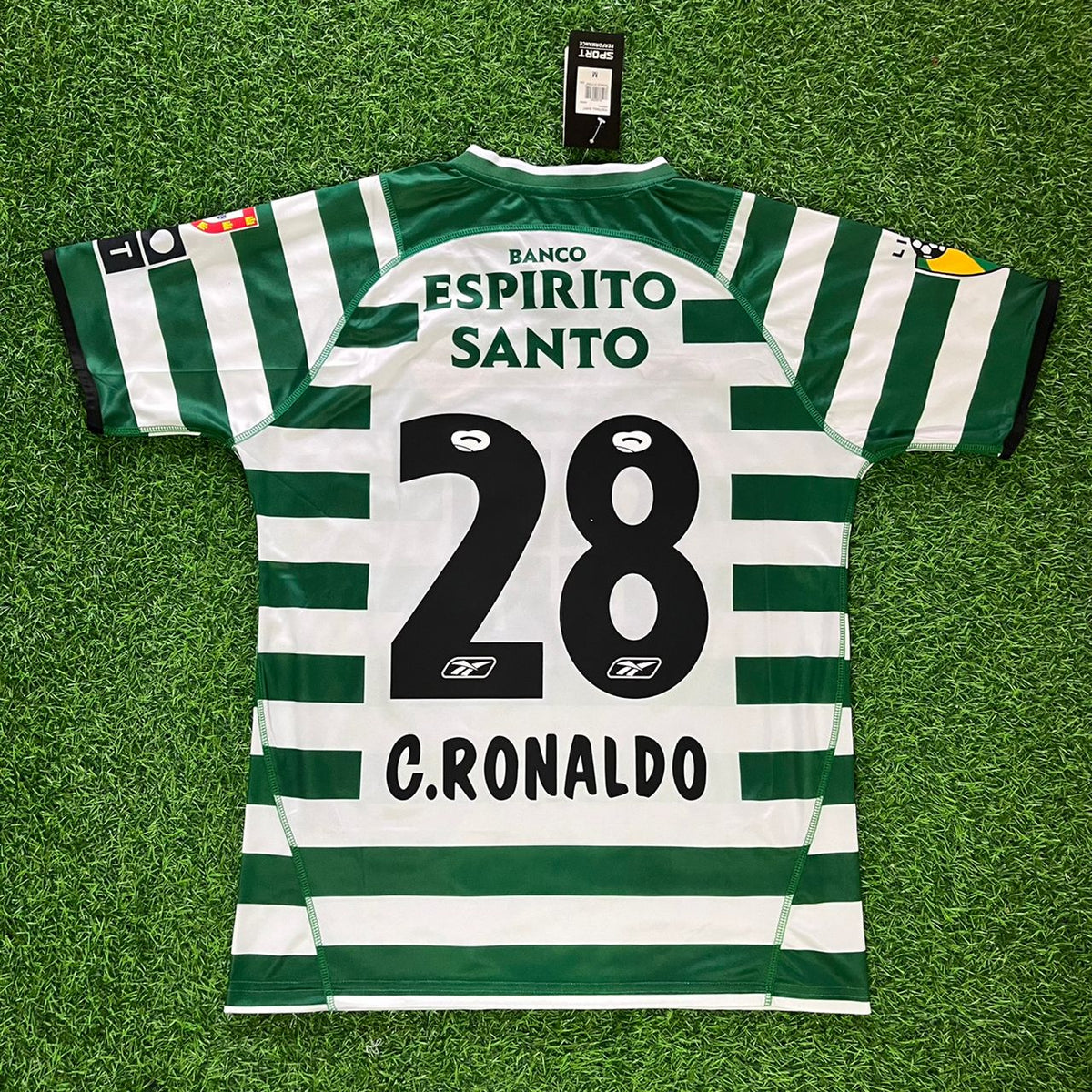 Cristiano Ronaldo 28 – Sporting CP Lisbon 2001–2003 Retro Kit Jersey – | Trikot | Maillot Soccer Shirt Pulses Football