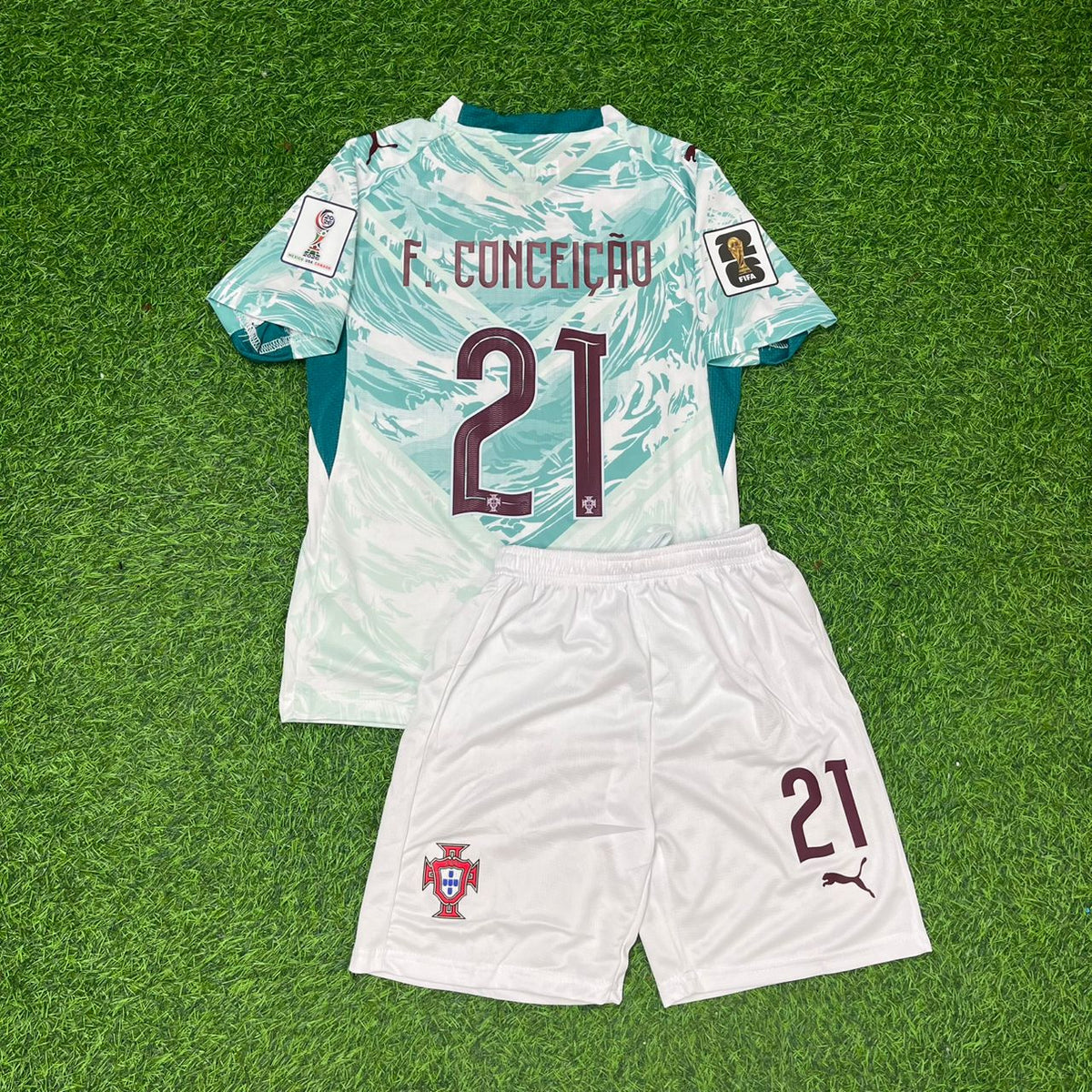 Francisco Conceicao Portugal 2026 World Cup Kids Away Football Jersey Pulses Football