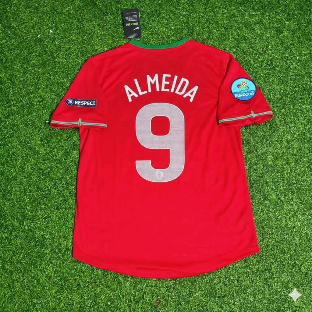 Hugo Almeida Portugal Euro 2012 Red Retro Football Jersey Kit Pulses Football