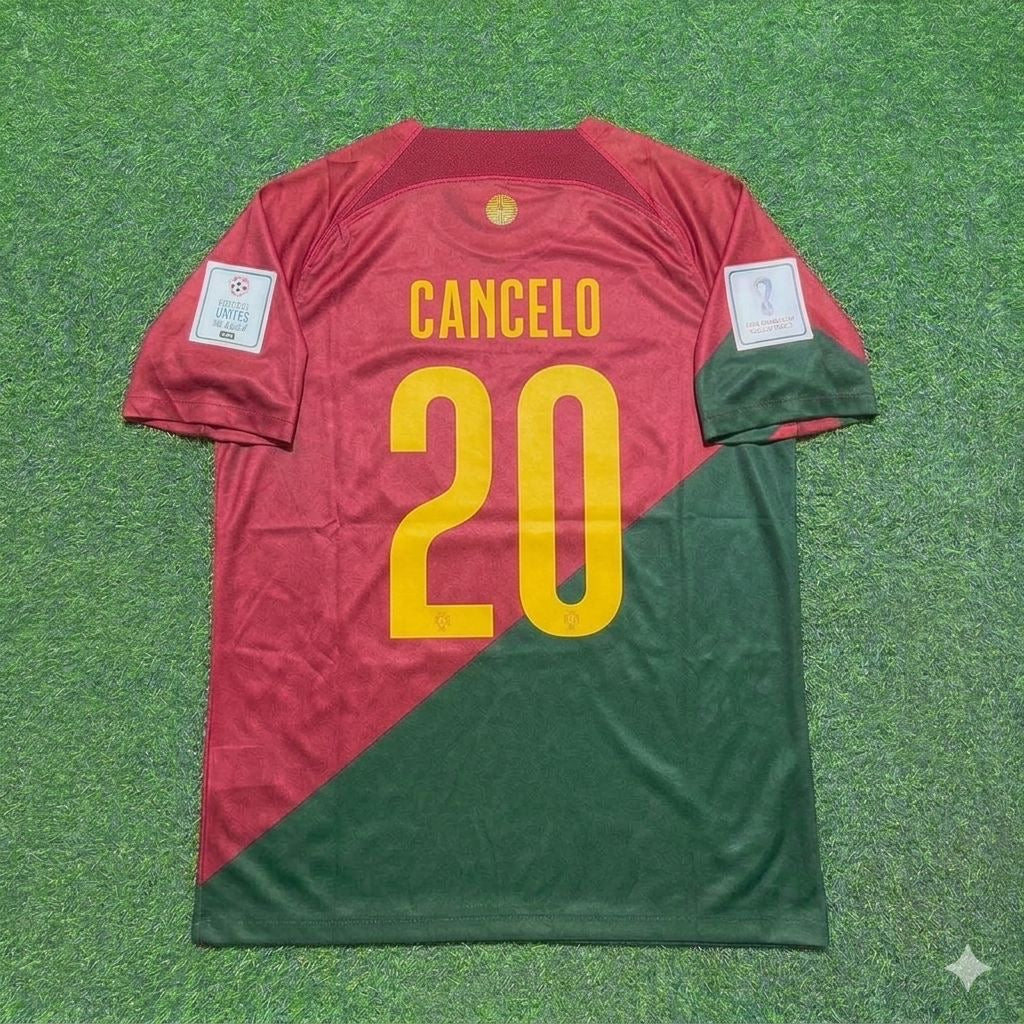 João Cancelo #20 Portugal 2022 World Cup Home Retro Football Jersey Pulses Football
