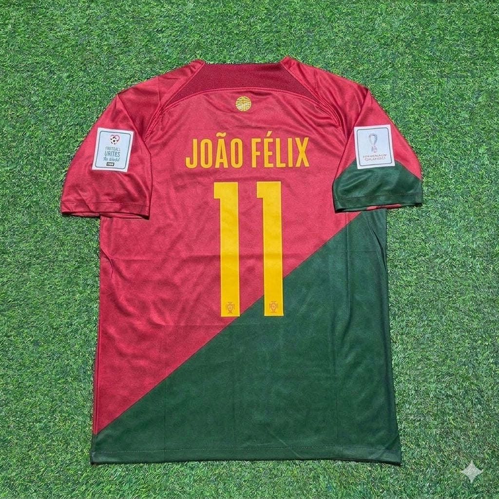 João Félix #11 Portugal 2022 World Cup Home Retro Football Jersey Pulses Football