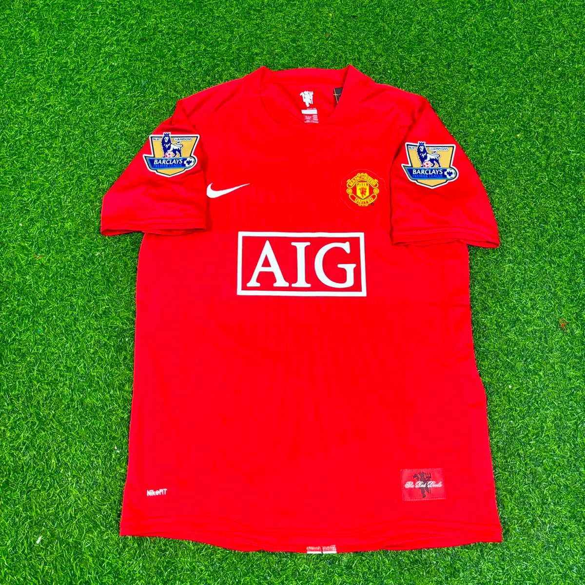 John O'Shea Manchester United 2007 2008 EPL Retro Red Jersey Trikot Pulses Football