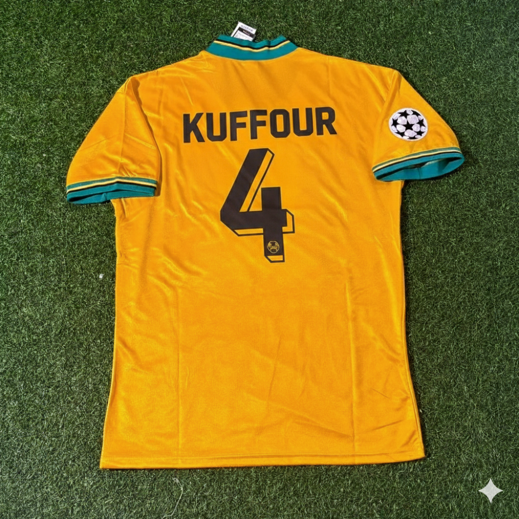 Samuel Kuffour Bayern Munich Yellow Retro Football Jersey Kit Pulses Football