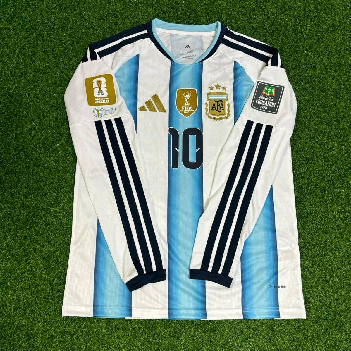 Lionel Messi #10 Argentina 2026 World Cup Home Legacy Patch Long Sleeve Football Jersey Pulses Football